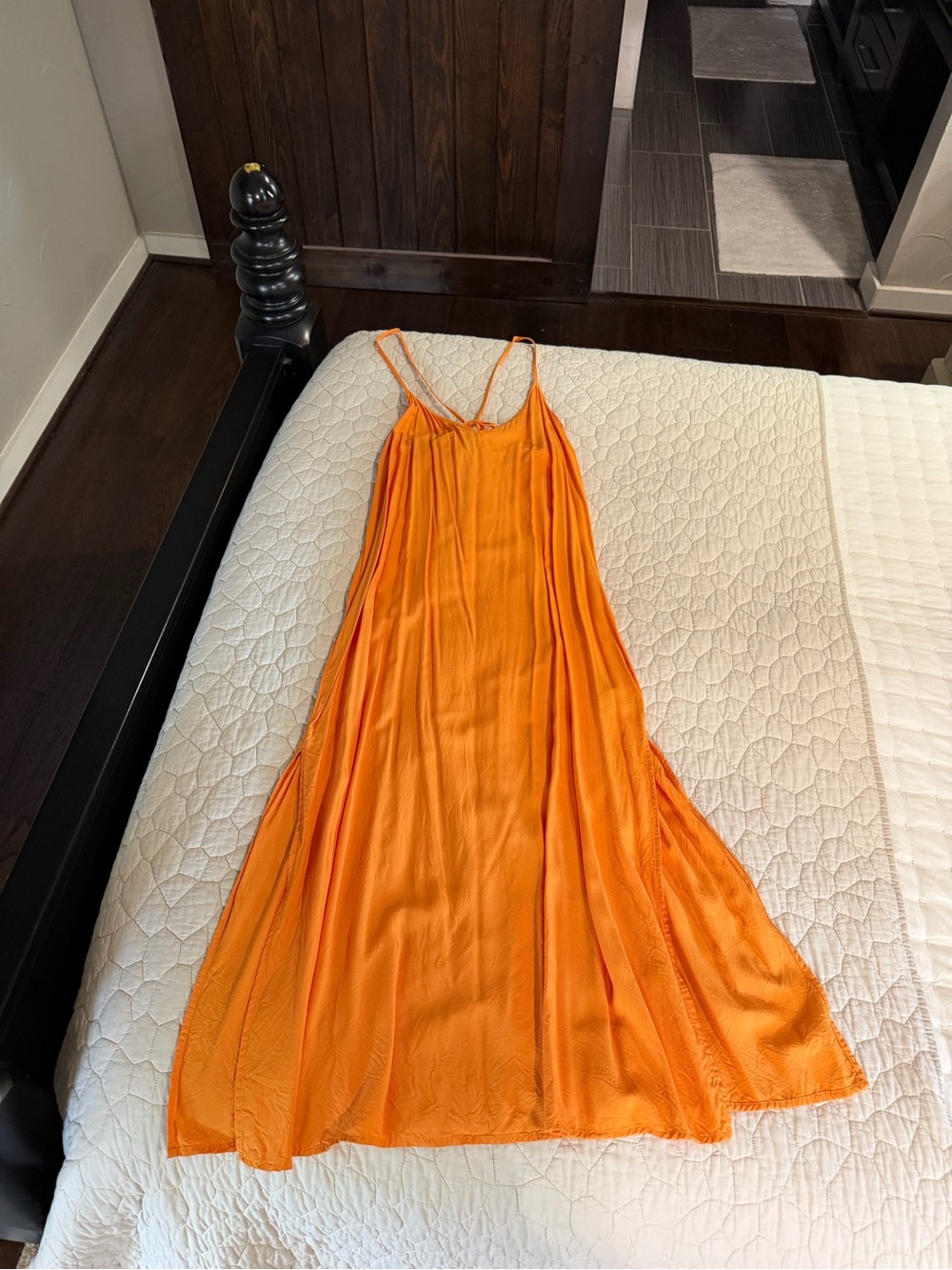 Old Navy Bright Orange Maxi Slip Dress